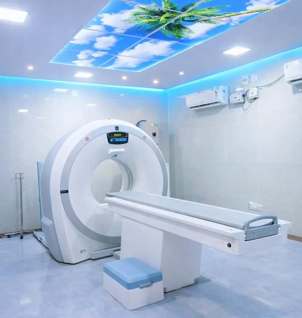 Diagnostics center in Koppa – CT scan machine with patient