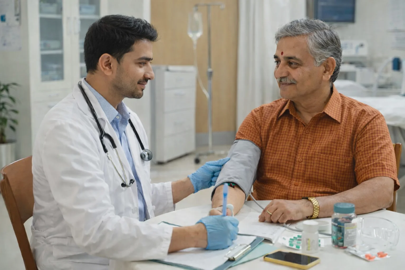 hospital in Koppa – experienced technician conducting tests